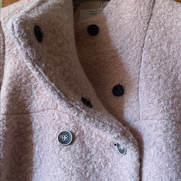 Zara Boucle Cream Double-Breasted Coat - Picture 4 of 11
